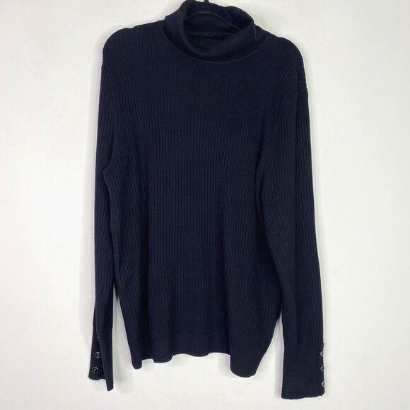 New Talbots Button Cuff Ribbed Turtleneck Sweater Women's Size XLP - Picture 1 of 8